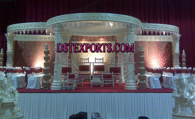 Wedding Pearl White Crystal Mandap