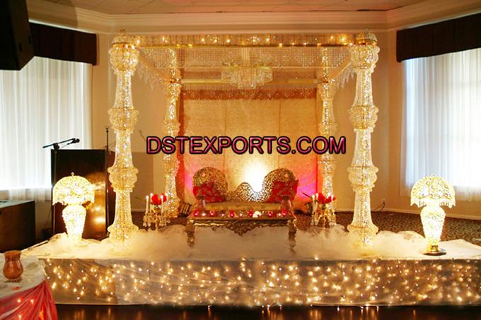 Wedding Golden Crystal Mandap