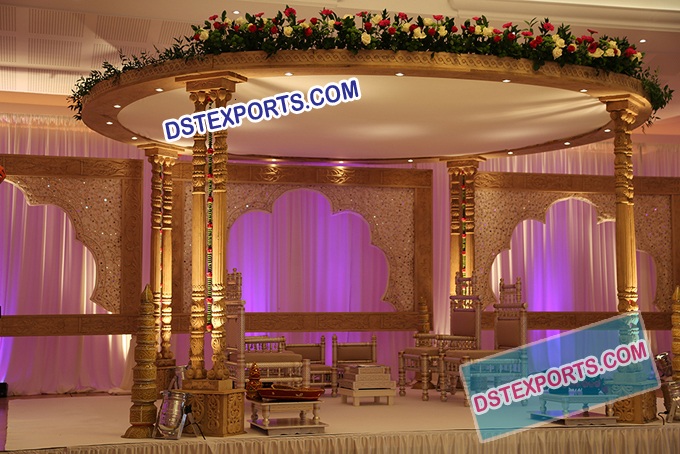 New Twin Pillar wooden Mandap