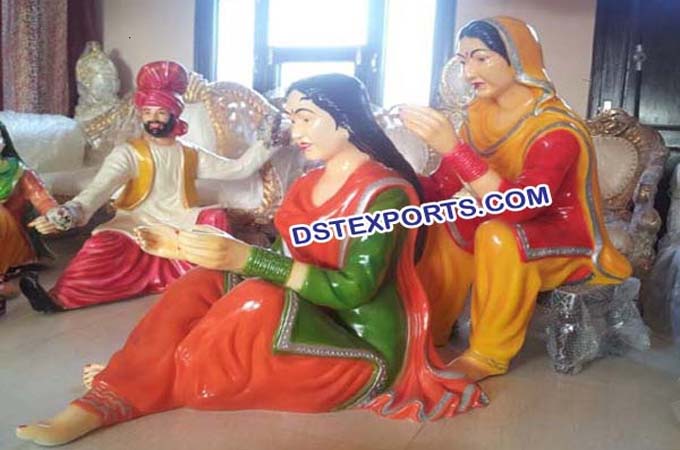 Punjabi Welcome Fiber Statues