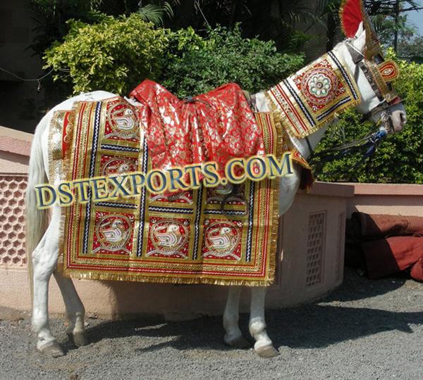 Indian Wedding Red Golden Ghodi Costume