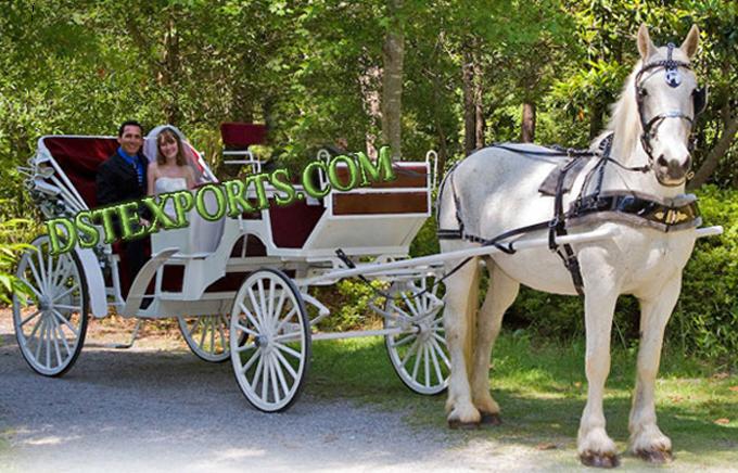 Victoria White Horse Drawn Carriage