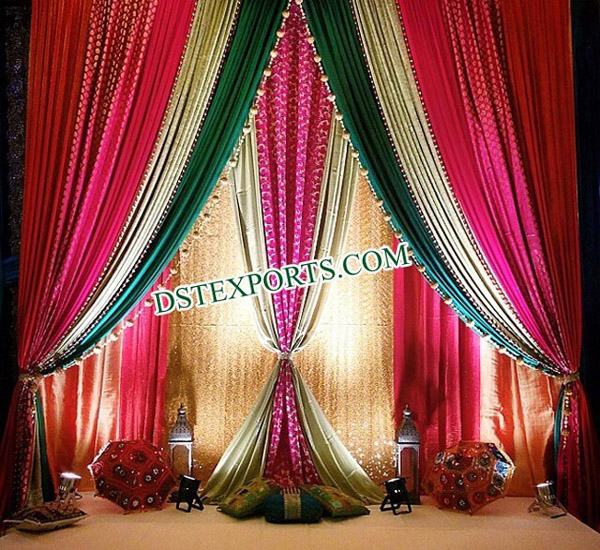 Asian Wedding Stage Backdrop Curtains