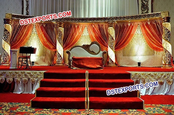 Muslim Nikah Gold Crystal Stage Set