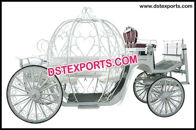 White Cinderella Pumpkin Horse Carriage