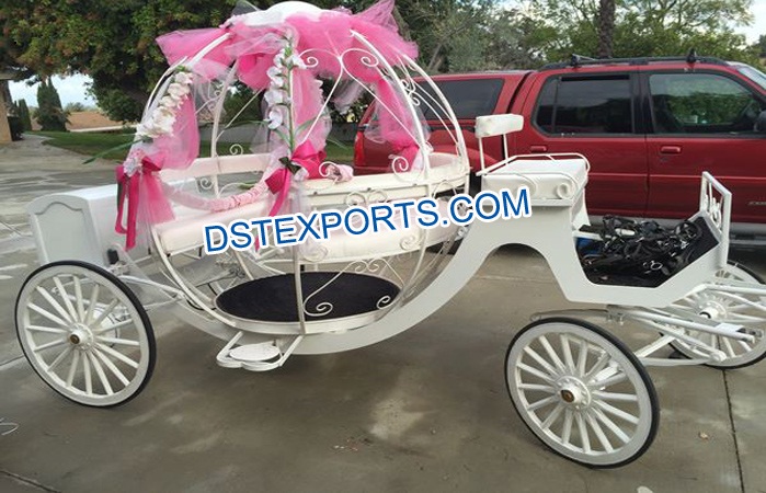 White Cinderella Coach Horse Carriage