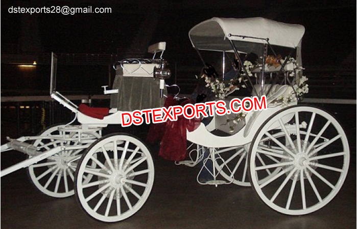 White Victoria Horse Drawn Buggy