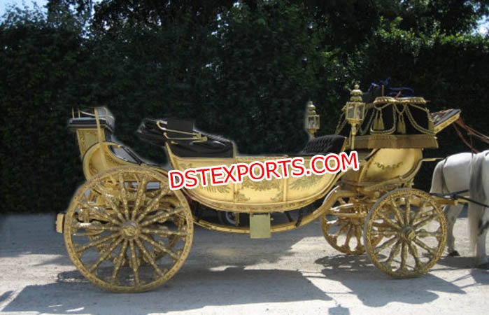 Golden Vintage Victoira Horse Buggy