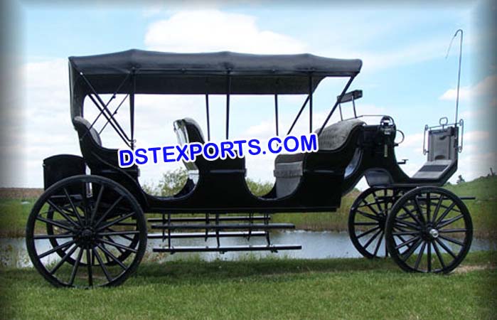 Black Limousine Horse Drawn Carriages