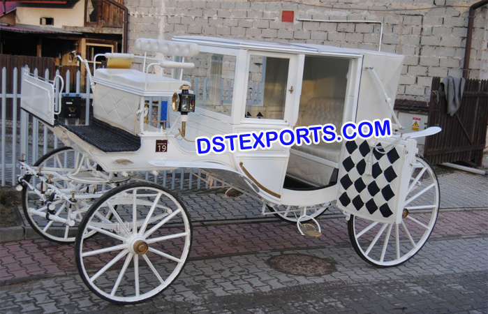 White Covered Horse Carriage Buggy