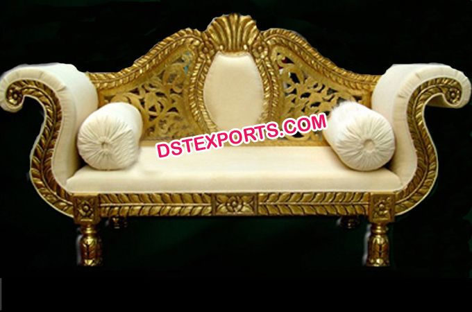 Golden Brass Metal Love Seater