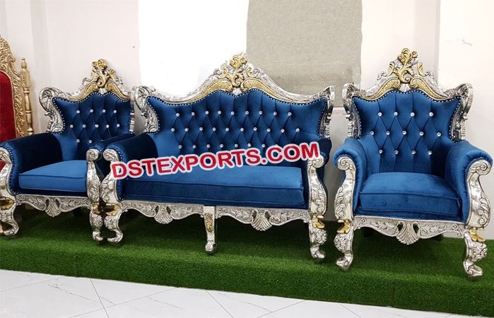 Silver Gold Metal Sofa Set