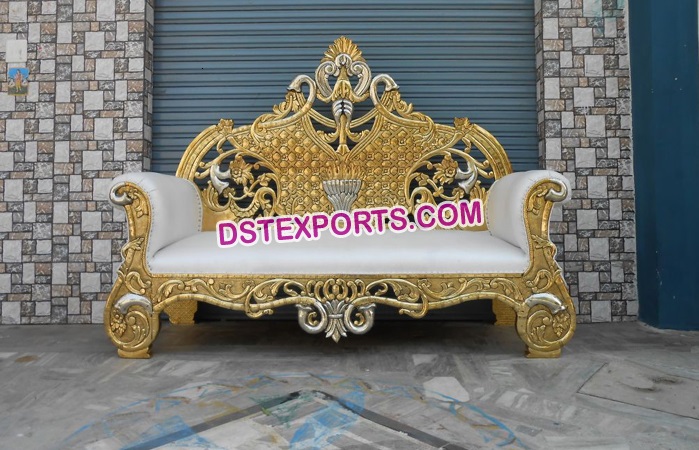 Wedding Brass Metal Craved Sofa