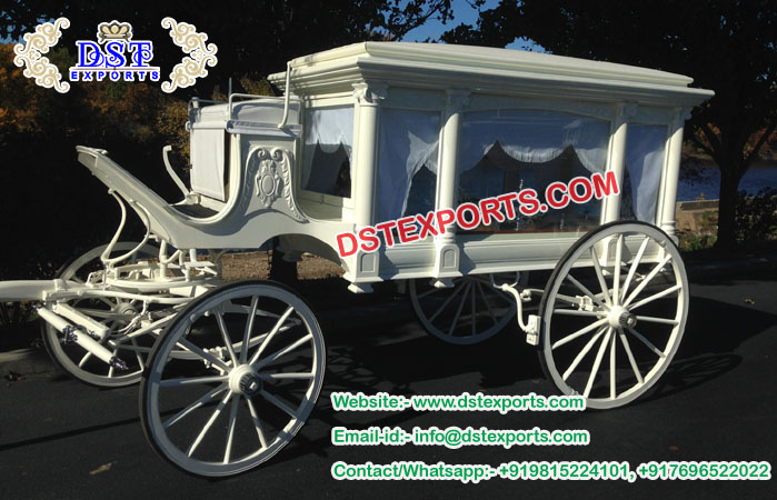 White Funeral Horse Carriages Manufacturer