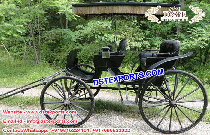 Black Two Seater Horse Drawn Surrey