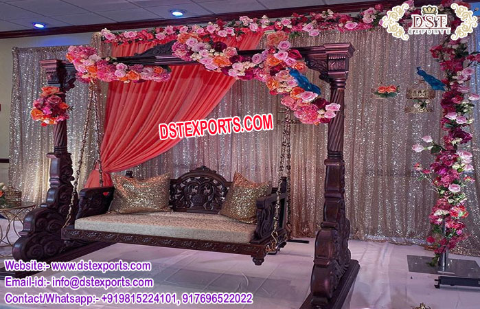 Antique Wooden Swing For Mehndi Decoration