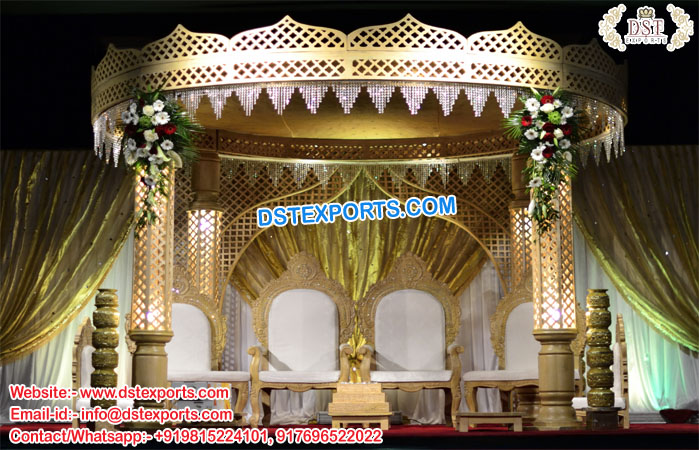 Wedding Lighted Crystal Mandap Manufacture