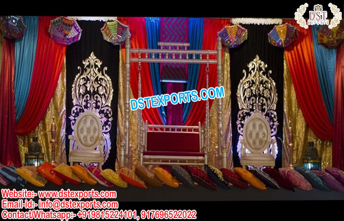 Designer Embroided Backdrops For Mehndi Function