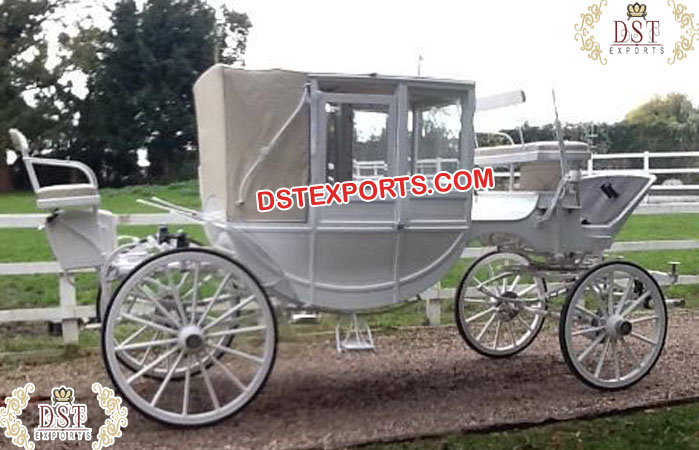 Modern White Touring Horse Drawn Buggy