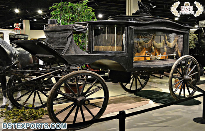 Horse Drawn Black Casket Carriage/Hearse