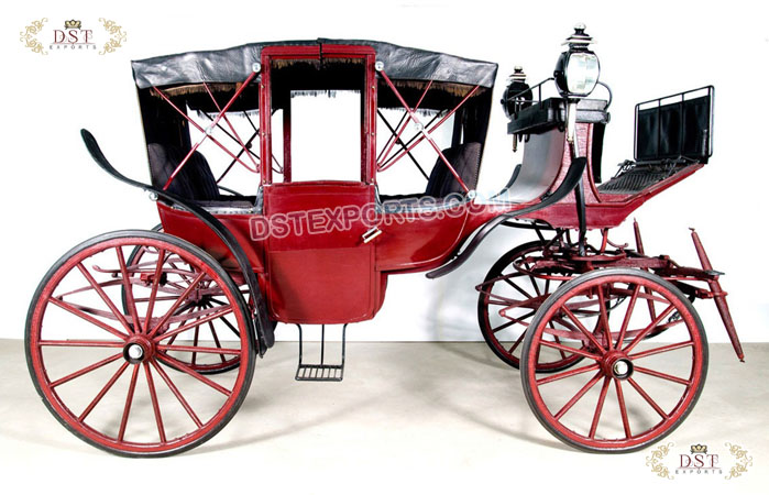 Royal Black Vis-A-Vis Horse Carriage