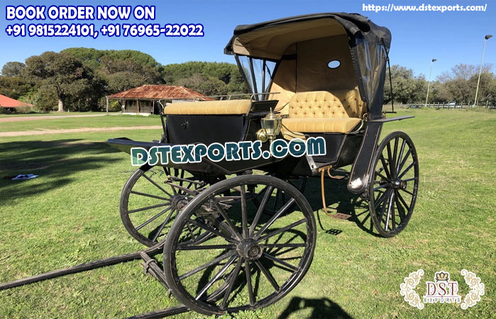 Exclusive Black Horse Drawn Phaeton Carriage