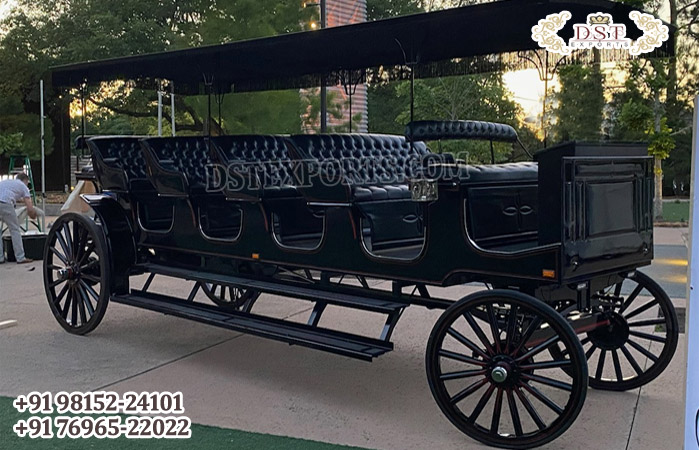 Royal Black Limousine Horse Drawn Carriage