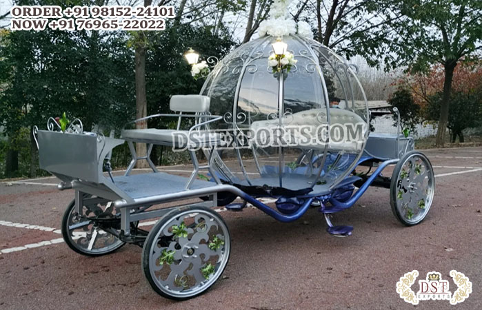 Gorgeous Design Glass Covered Pumpkin Carriage