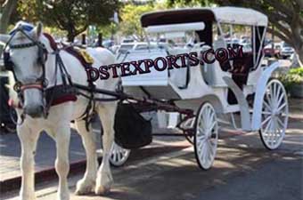 Wedding White Covered hores Victoria Carriages