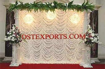 Lighted Mandap White Backdrops