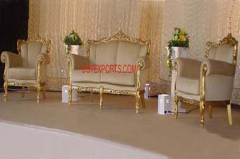 Decorated Wedding New Golden Sofa set
