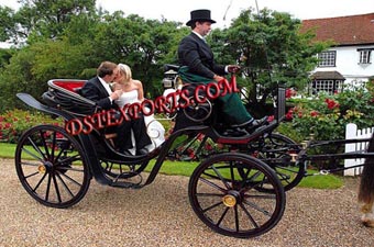 New Black Victoria Horse Drawn Carriage