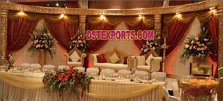 Muslim Wedding Golden Carved Stage Set