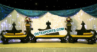 Asian Wedding Royal Black Furniture Set
