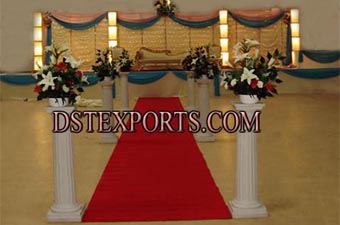 Wedding White Aislewy Roman Pillar