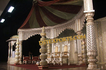 Indian Wedding Silver Golden Stage Set