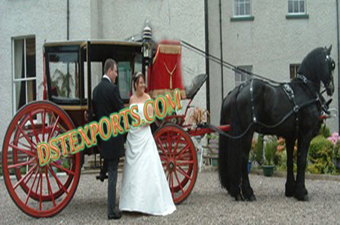 Wedding Black Covered Horse Carriage