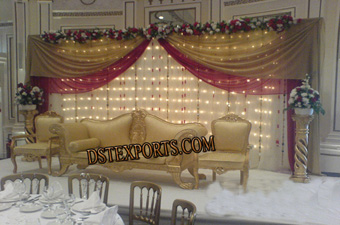 Wedding Golden Designer Furniture Stage Set