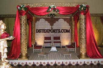 Wedding New Golden Carved Mandap Set