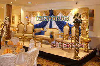 Asian Wedding Golden Stage Set