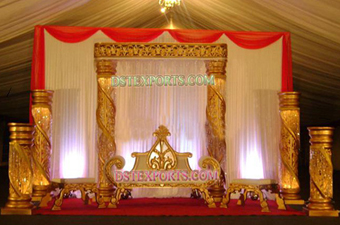 Latest Wedding Fiber Crystal Gold Stage