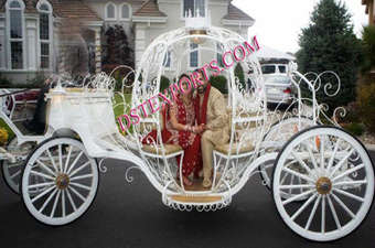 Wedding Horse Drawn White Cinderella Carriage