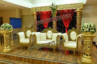 Latest Wedding Fiber Gold Stage Set