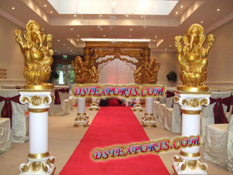 WEDDING AISLEWAY PILLARS WITH GOLDEN GANESHA