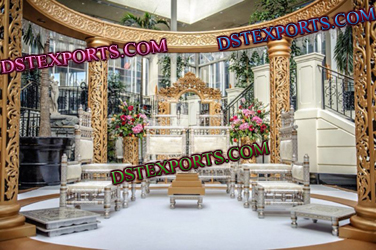 WEDDING GOLDEN CARVING STAGE SET