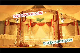 New Wedding Golden Carved Mandap