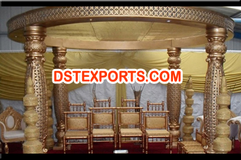 Latest Golden Wedding Fiber Mandap