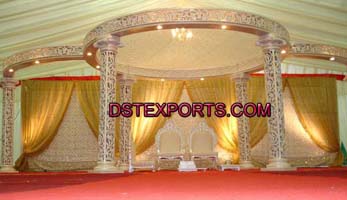 WEDDING SIX PILLARS FIBER MANDAP