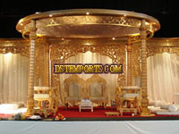 WEDDING GOLDEN WOODEN CARVED MANDAP