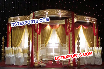 NEW WEDDING GOLDEN FLOWER MANDAP